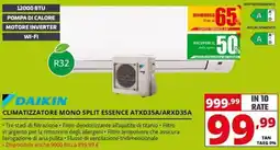 Comet DAIKIN CLIMATIZZATORE MONO SPLIT ESSENCE ATXD35A/ARXD35A offerta