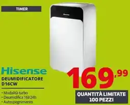 Comet Hisense Deumidificatore D16CW offerta