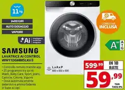 Comet SAMSUNG LAVATRICE AI CONTROL WW11DG6B85LKU3 offerta