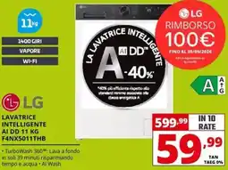 Comet LG LAVATRICE INTELLIGENTE AI DD 11 KG F4NX5011THB offerta