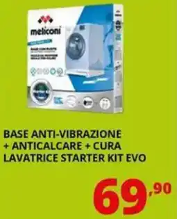 Comet Meliconi base anti-vibrazione + anticalcare + cura lavatrice starter kit evo offerta