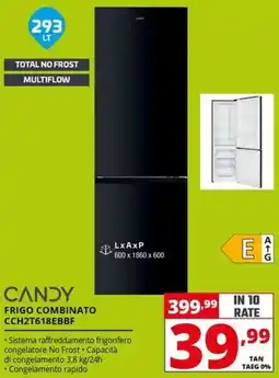 Comet CANDY FRIGO COMBINATO CCH2T618EBBF offerta