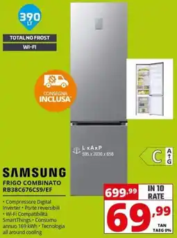 Comet SAMSUNG FRIGO COMBINATO RB38C676CS9/EF offerta