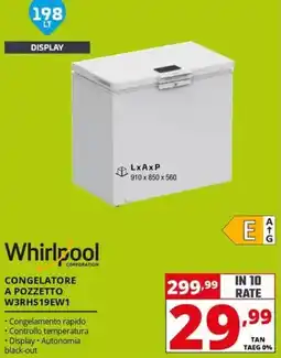 Comet Whirlpool CONGELATORE A POZZETTO W3RHS19EW1 offerta