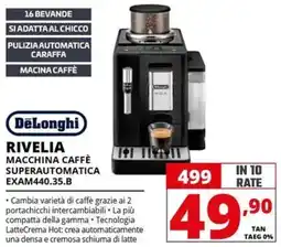 Comet DeLonghi RIVELIA MACCHINA CAFFÈ SUPERAUTOMATICA EXAM440.35.B offerta