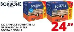 Comet Caffe& borbone 120 capsule compatibili nespresso miscela decisa e nobile offerta