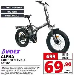 Comet Volt alpha e-bike pieghevole fat 20" offerta