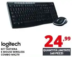 Comet Logitech kit tastiera e mouse wireless combo MK270 offerta