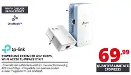 Comet tp-link POWERLINE EXTENDER AV2 1GBPS, WI-FI AC750 TL-WPA7517 KIT offerta