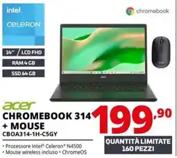 Comet Acer chromebook 314 + mouse offerta