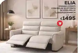 Conforama Conforama Elia divano 2 posti con relax elettrico in vera pelle offerta