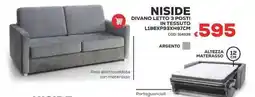 Conforama Conforama Niside divano letto 3 posti in tessuto offerta