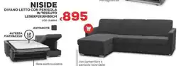 Conforama Conforama Niside divano letto con penisola in tessuto offerta