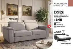 Conforama Conforama parigi divano letto 3 posti in tessuto offerta