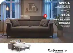 Conforama Conforama gresia divano letto 3 posti in tessuto offerta