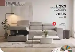 Conforama Conforama simon divano con penisola in tessuto offerta