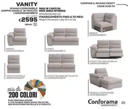 Conforama Conforama Vanity divano componibile doppio angolo in tessuto offerta
