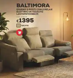 Conforama Conforama baltimora divano 3 posti con 2 relax elettrici in tessuto offerta