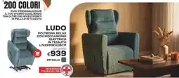 Conforama Conforama ludo poltrona relax con meccanismo elettrico in tessuto offerta