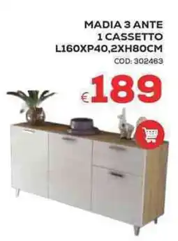 Conforama Conforama madia 3 ante 1 cassetto offerta