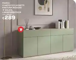 Conforama Conforama madia 4 ante e 2 cassetti finitura rovere e salvia offerta