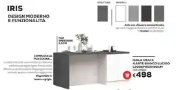 Conforama Isola snack 4 ante bianco lucido offerta