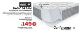 Conforama Dormir basic dream materasso in memory foam Singolo offerta