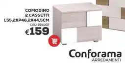 Conforama Conforama comodino 2 cassetti offerta