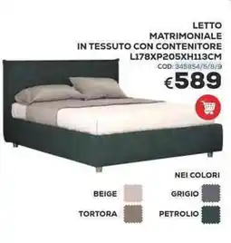 Conforama Conforama letto matrimoniale in tessuto con contenitore offerta