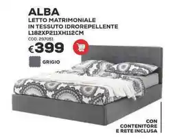 Conforama Alba letto matrimoniale in tessuto idrorepellente offerta