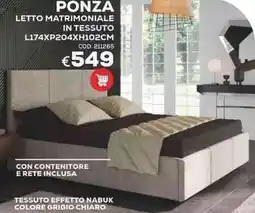 Conforama Ponza letto matrimoniale in tessuto offerta