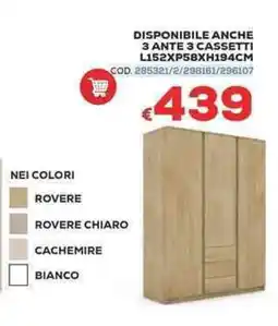 Conforama Conforama disponibile anche 3 ante 3 cassetti offerta
