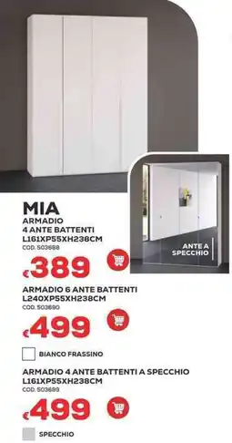 Conforama Conforama mia armadio 4 ante battenti offerta