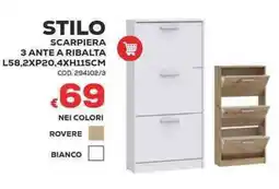 Conforama Conforama stilo scarpiera 3 ante a ribalta offerta