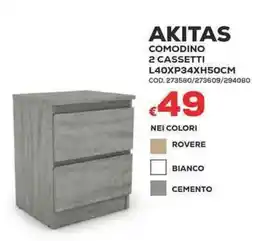 Conforama Conforama akitas comodino 2 cassetti offerta