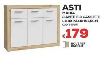 Conforama Asti madia 3 ante e 3 cassetti