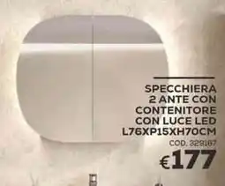 Conforama Conforama specchiera 2 ante con contenitore con luce LED offerta