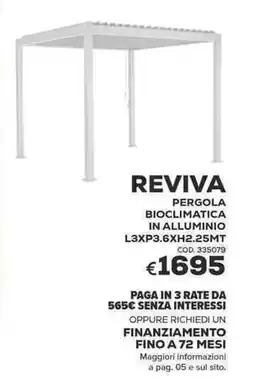Conforama Conforama reviva pergola bioclimatica in alluminio offerta