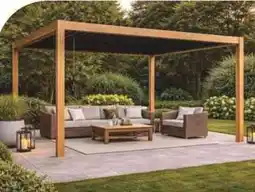 Conforama Conformata pergola bioclimatica in alluminio effetto teak offerta