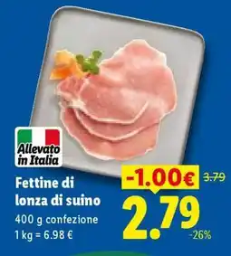 Lidl Fettine di lonza di suino offerta