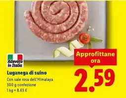 Lidl Luganega di suino offerta
