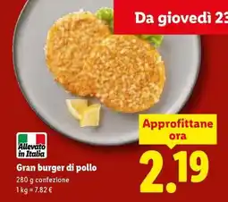 Lidl Gran burger di pollo offerta