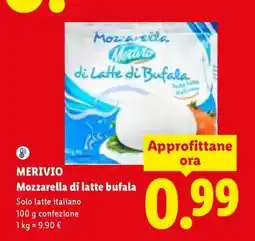 Lidl MERIVIO Mozzarella di latte bufala offerta