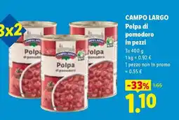 Lidl CAMPO LARGO Polpa di pomodoro in pezzi offerta