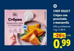 Lidl CHEF SELECT Crêpes con prosciutto e mozzarella offerta