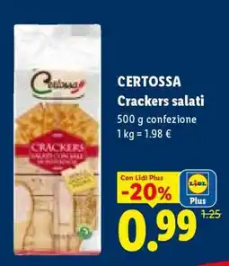Lidl Certossa Crackers salati offerta