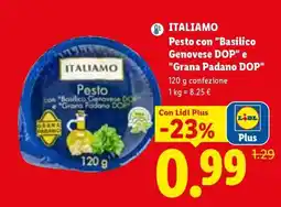 Lidl ITALIAMO Pesto con Basilico Genovese DOP e Grana Padano DOP offerta