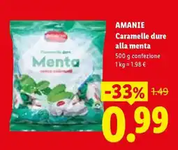 Lidl AMANIE Caramelle dure alla menta offerta