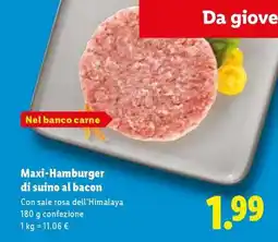 Lidl Maxi-Hamburger di suino al bacon offerta