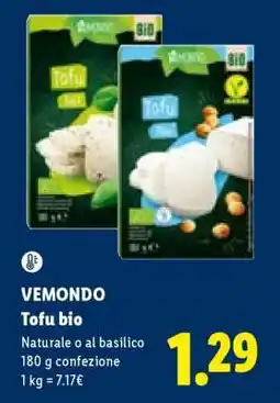 Lidl Vemondo Tofu Bio offerta